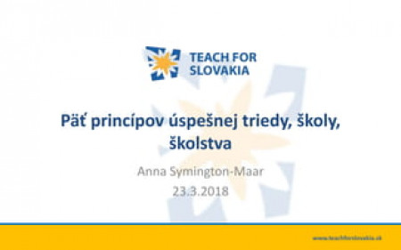 Anna Symington Maar - Päť princípov úspešnej triedy, školy, školstva