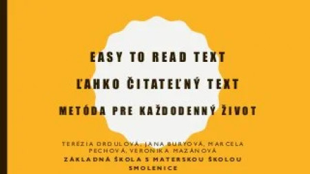 Jana Búryová, Marcela Pechová, Terézia Drdulová - Easy to read text