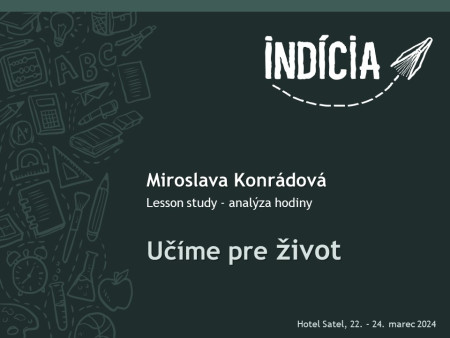 Miroslava Konrádová: Lesson study - analýza hodiny